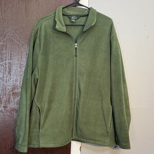 Woolrich Men's Olive Green Full-Zip Fleece Sweater